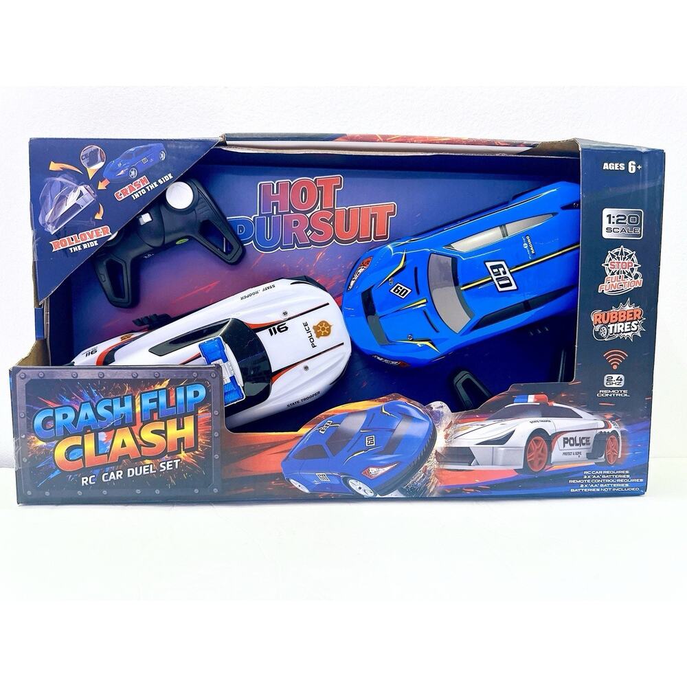 RC Car Remote Controller Car Toys Cop Dual Set Crash Flip Clash 1:20 Boys 6+